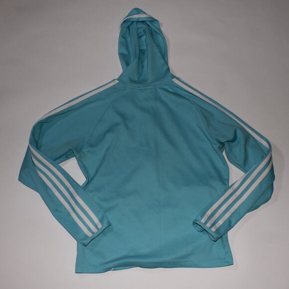 Adidas Women's Sky Blue Zip Up Jacket With Classic Stripes And Logo - Picture 2 of 5